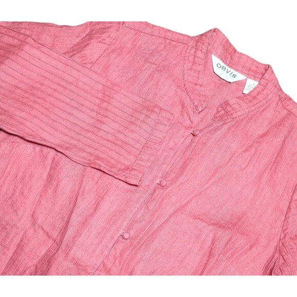Orvis‎ Women's Pintuck Pleated Linen Jacket M Red - Picture 1 of 4